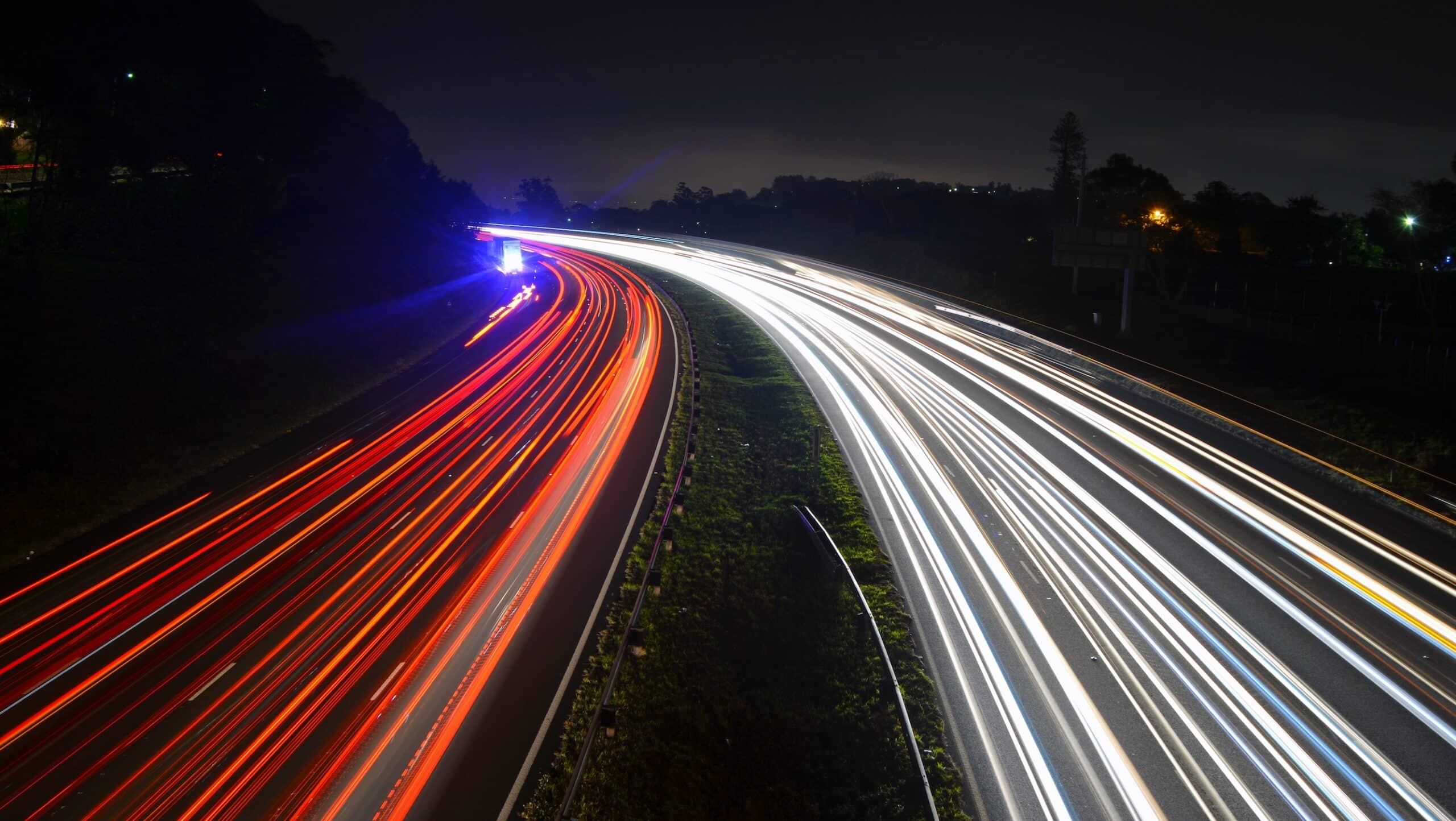 Long Exposure Lights of traffic at night